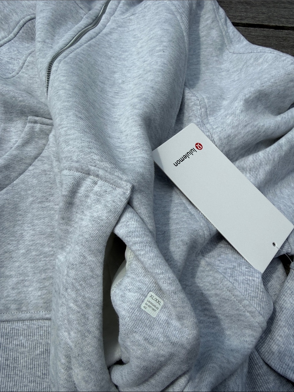 Lululemon Scuba Oversized Half Zip Hoodie Heathered Core Light Grey XL/XXL NWT - Picture 8 of 9